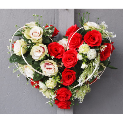 Cœur roses bicolores