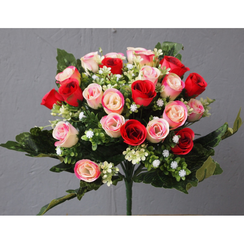 Bouquet rond de 24 petites roses boutons