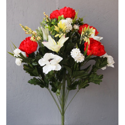 Grois bouquet pivoines lys anémones