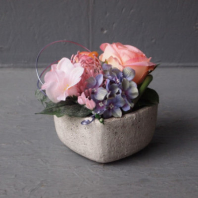 Compo poterie cœur plat