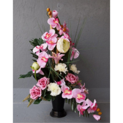 Cône face orchidées