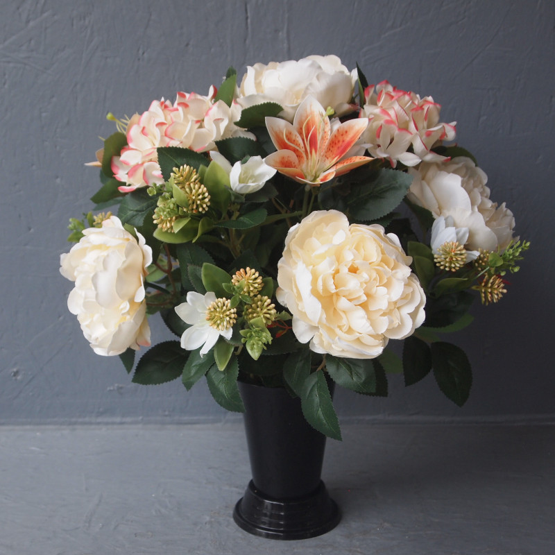 Cône rond pivoine-lis