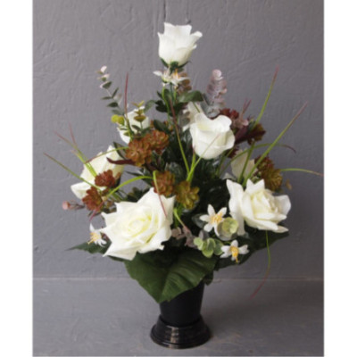 Cône conique roses-sedum