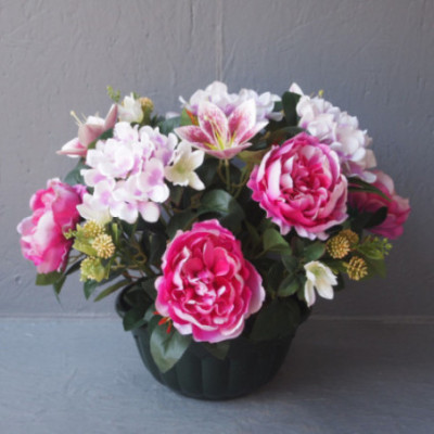 Compo classique pivoines-lis-hortensia