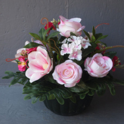 Compo classique magnolias-roses