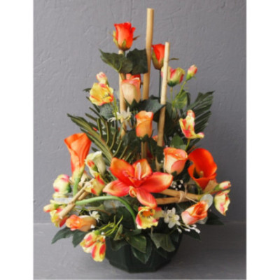 Compo ronde travaillée bambou