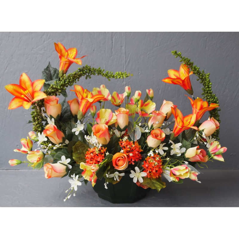 Compo allongée sedum