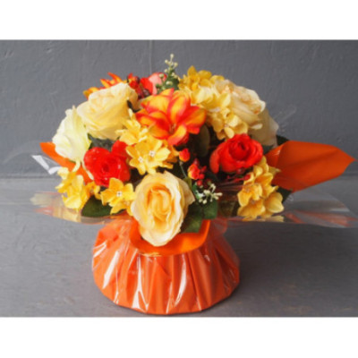 Bouquet bulle roses-hortensias-frésias