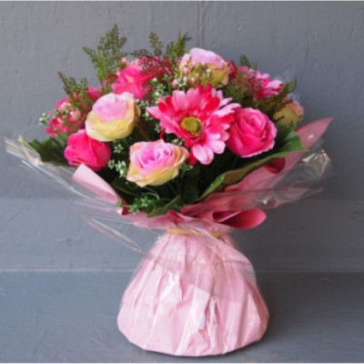 Bouquet bulle gerberas-roses