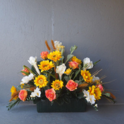 Jardinière face tournesols