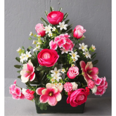 Jardinière face renoncules-magnolias