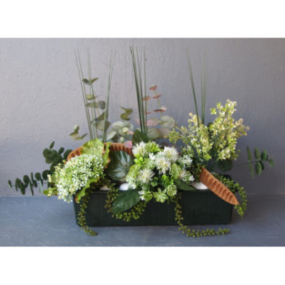 Jardinière allongée végétale