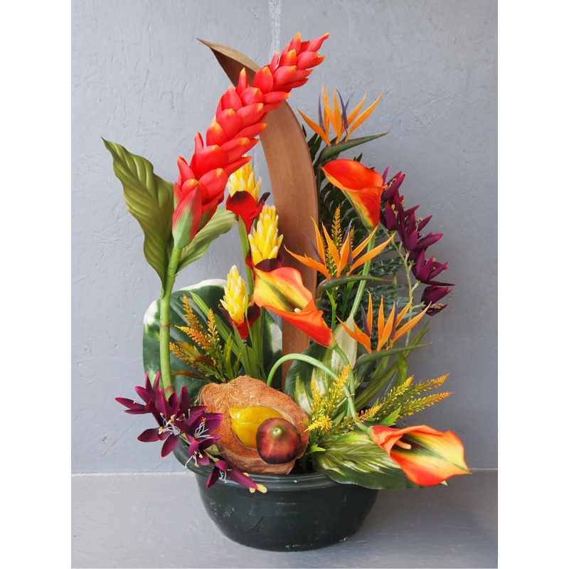 Grande compo fleurs exotiques
