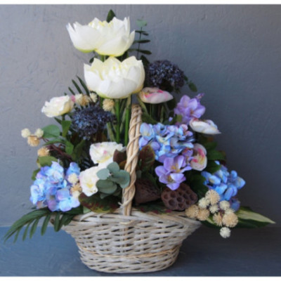 Panier fleurie une face