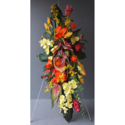 Dessus de cerceuil fleurs exotiques