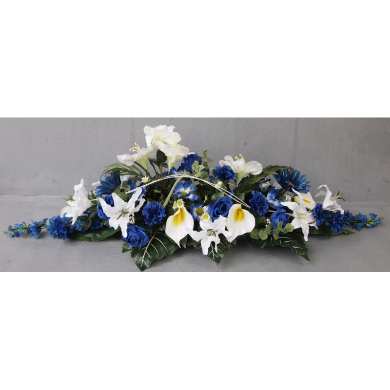 Dessus de cerceuil bleu-blanc et bleu-jaune