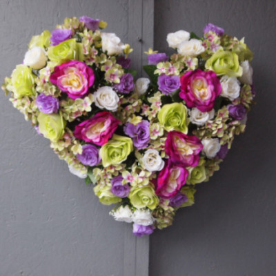 Cœur Multiples roses