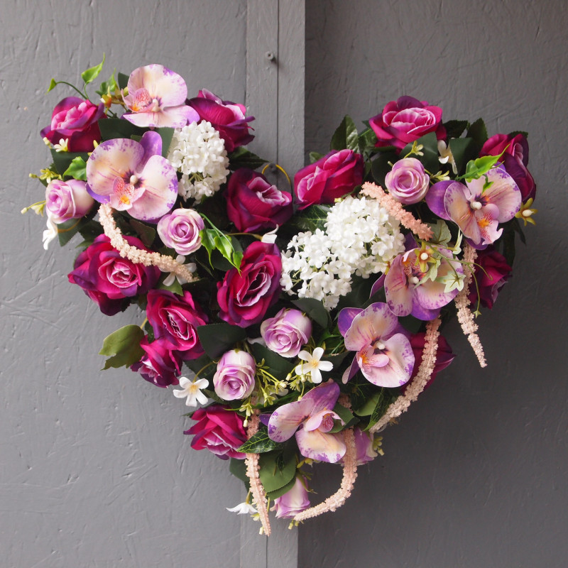 Cœur 26/1 roses et orchidées
