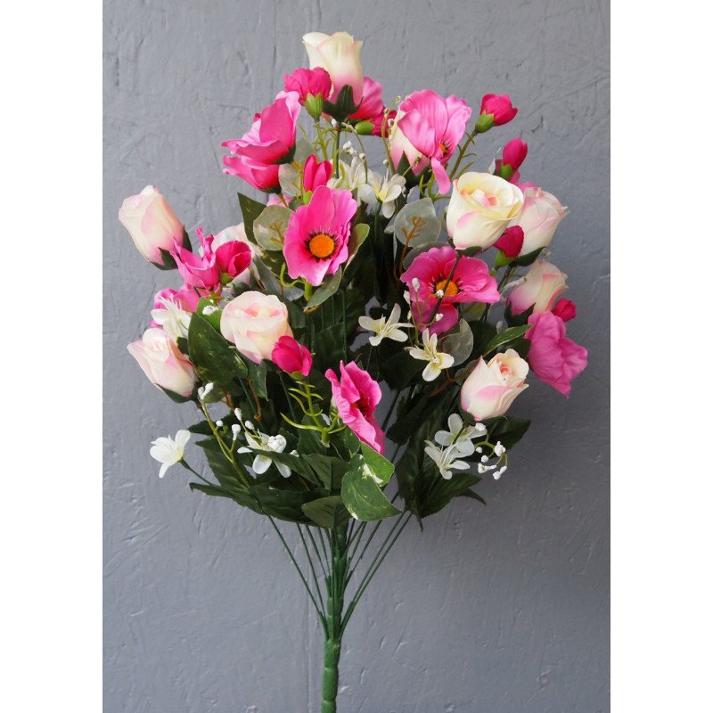 Bouquet roses boutons et anémones