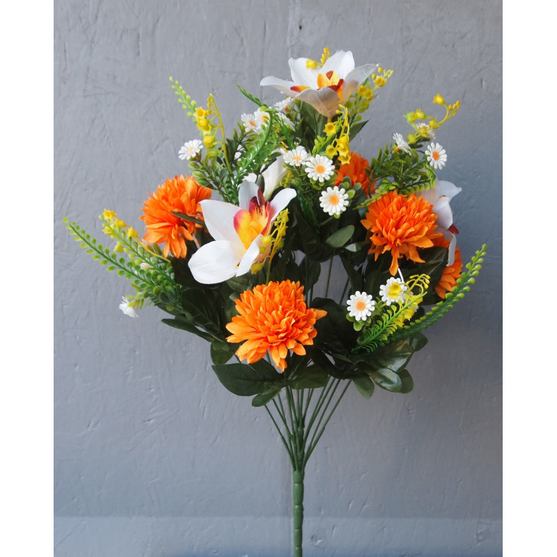 Bouquet orchidées et dalhias