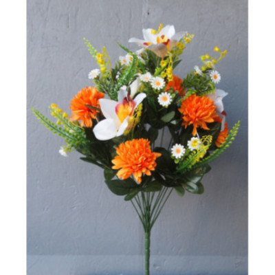 Bouquet orchidées et dalhias