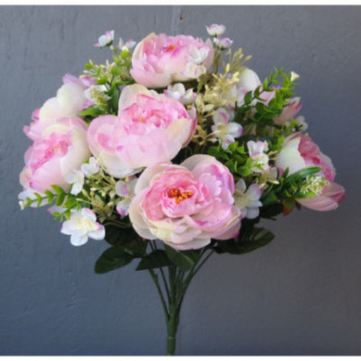 Bouquet pivoines et fleurettes