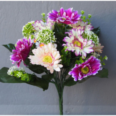 Bouquet gerbera, ail et fleurettes
