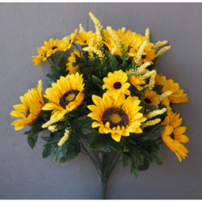 Bouquet de 24 tiges tournesols et fleurettes