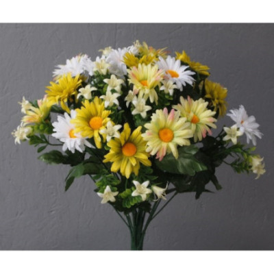 Bouquet tricolore de 24 tiges marguerites