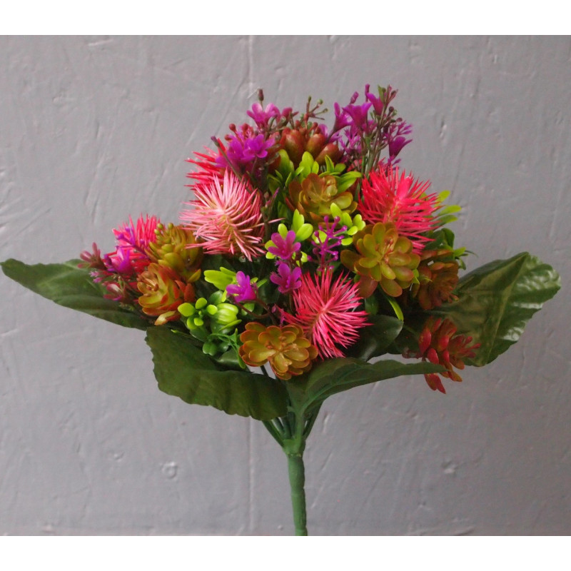 Petit bouquet 12 tiges chardons et succulentes