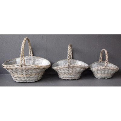 Paniers évasés avec anse 3 tailles