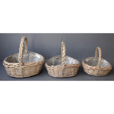 Panier plat avec anse 3 tailles