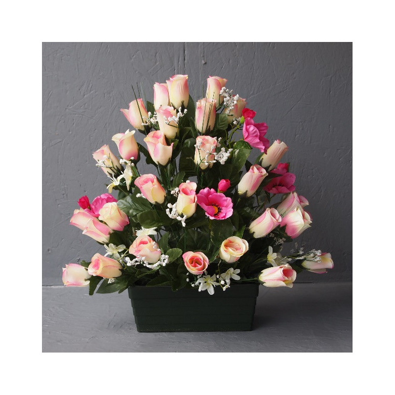 Jardinière face roses