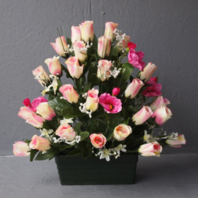 Jardinière face roses