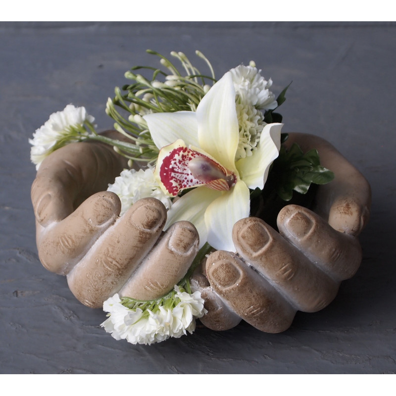 Figurine ciment Mains cymbidium