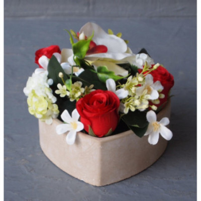 Figurine ciment Coeur 02