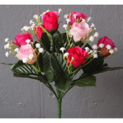 Bouquet rond de roses boutons, 9 tiges