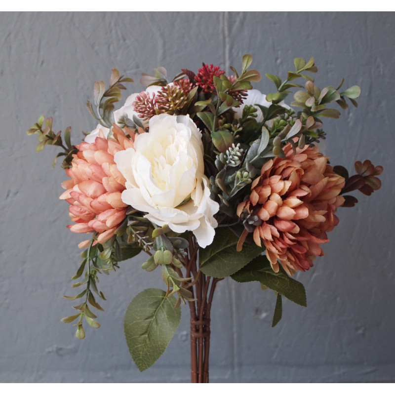 Bouquet rond, style vintage, vieilli