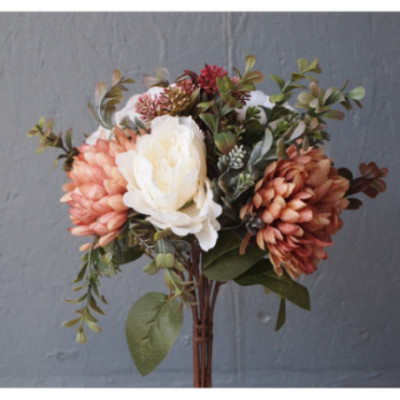 Bouquet rond, style vintage, vieilli