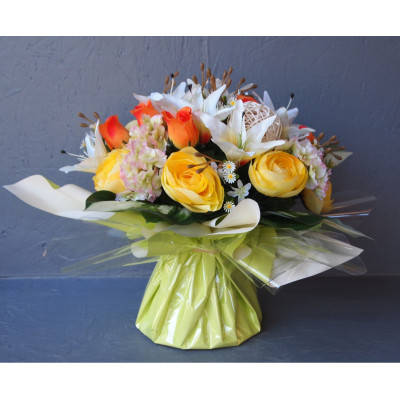 Bouquet bulle rotin