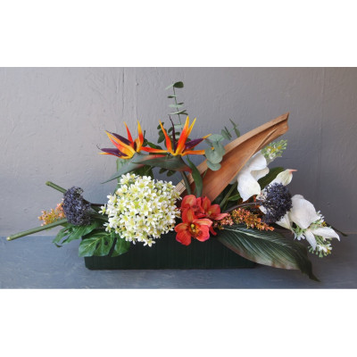 Jardinière allongée exotique