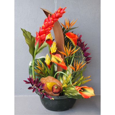 Grande compo fleurs exotiques