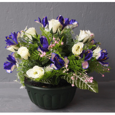 Coupe roses-iris