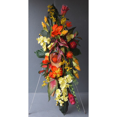 Dessus de cerceuil fleurs exotiques