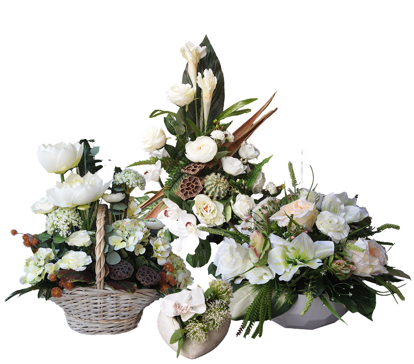 Compositions florales en fleurs artificielles pour professionnels